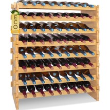 SereneLife 72 Bottle Stackable Wine Rack, 33.5&quot; x 10&quot; x 42&quot; 8-Tier Large... - $169.99