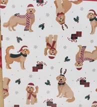 Peva Tablecloth,52&quot;x52&quot; Square(4 People) Winter,Christmas Dogs In Santa Hats, Ww - £12.40 GBP