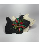 Handmade Rustic Wooden Scottie Dog Christmas Holiday Ornament - $14.85