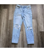 No Boundaries Mom Jeans Juniors Size 11 Light Acid Wash High Rise Destru... - £19.59 GBP