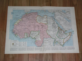 1925 Vintage Map Of French Colonies In Africa / Algeria Senegal Madagascar - $23.71