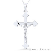 St. Thomas Botonée Budded Cathedral Jesus Cross Sterling Silver Rhodium Pendant - £26.84 GBP+