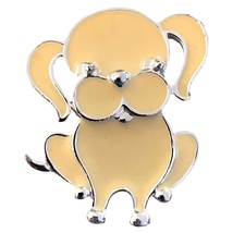 Vintage Sarah Coventry &quot;Puppy Love&quot; Dog Puppy Brooch CUTE 1973 Beige Enamel - £15.46 GBP