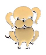 Vintage Sarah Coventry &quot;Puppy Love&quot; Dog Puppy Brooch CUTE 1973 Beige Enamel - £15.53 GBP