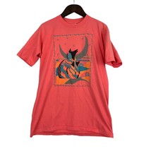VTG Southwest Design 80&#39;s T-Shirt LARGE Wolf Moon Abstract Adult Short Sleeve - £40.64 GBP