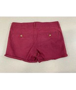 Blue Crush Women&#39;s Size 5 Burgundy Low Rise Stretch 5 Pocket Cut Off Jea... - $7.92