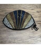 Vintage Gold Black Brown Beaded Evening Clutch Purse Cocktail Eveningwea... - $14.84