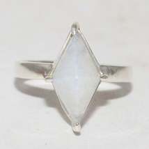 Exclusive Natural Blue Fire Rainbow Moonstone Gemstone Ring, Birthstone Ring, 92 - £26.06 GBP