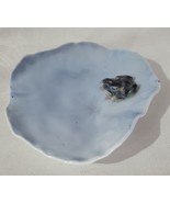 Royal Copenhagen Vintage Blue Small 4&quot; dish Porcelain Frog On Lily Pad - £59.87 GBP