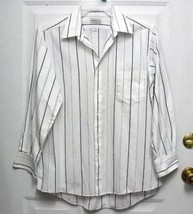 VTG Oakton Ltd. 16 32/33 Mens White w/Blue Stripes Cotton Single Needle ... - $15.95