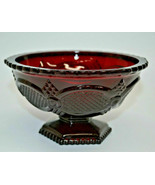 AVON CAPE COD pedestal candy dish bowl RED RUBY 6&quot; x 3 3/8&quot; VINTAGE 1876 - £13.17 GBP