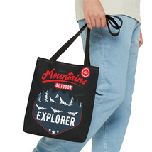 Custom Printed Tote Bag with Mountain Print Explorer Nature Outdoors Des... - £16.97 GBP+