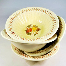 Vernon Ware by Metlox Vintage 1960s Fruit Basket Rimmed Cereal Bowls (Se... - $19.70