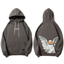 Treetwear harajuku pullover angel god printed hoodie pocket cotton fleece pullover grey thumb200