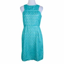 J. Taylor Womens Dress Size 8 Green Lace Overlay Sleeveless Work Party  - £17.05 GBP