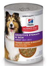 Hill's Science Diet Sensitive Stomach & Skin, Turkey & Rice Stew, 1 Can Dog Food - £10.58 GBP