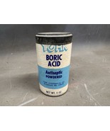 Vintage York Pharmacal Company Boric Acid 4 oz. Can Advertising Home Rem... - $14.18 CAD