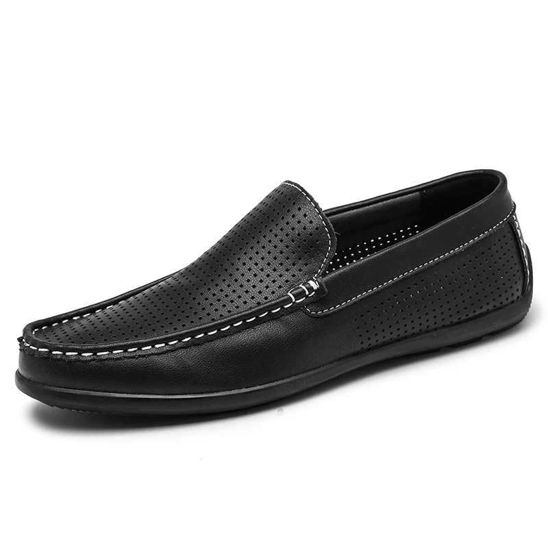  casual shoes italian mens loafers moccasins slip on flats breathable hollow out summer thumb200