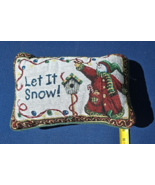 CHRISTMAS ACCENT THROW PILLOW LET IT SNOW HOLIDAY DECOR 12”x 8” Snowman ... - $319.48 MXN