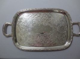 Oneida Maybrook Waiter Tray 16&quot; Ornate Silverplate with handles - £38.67 GBP