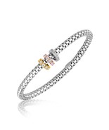 Sterling Silver Rhodium Plated Mesh Bangle Garlanded with Crystal Yellow... - £137.64 GBP