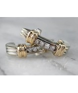 3Ct Round Lab Created Diamond Huggie Hoop Women Earring 14K Two-Tone Gol... - $213.51 CAD