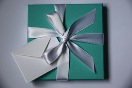 Authentic Tiffany &amp; Co Blue Gift Box + Card Set Ribbon Empty 6&quot; 15cm Jew... - $24.99