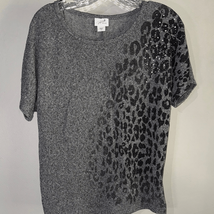 Jaclyn Smith, Gray Leopard Short Sleeve Tee - $9.80