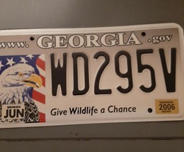 GEORGIA LICENSE PLATE TAG GA EXPIRED GIVE WILDLIFE CHANCE EAGLE June 200... - $304.86 MXN