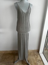 Brunello Cucinelli Linen Lurex Long Dress Sz M $ 3499 - £800.49 GBP