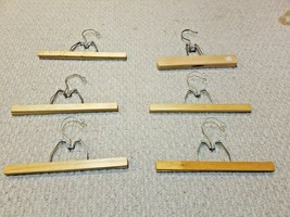 Lot of 6 Vintage Unbranded Wooden Clamp Pant Skirt Hangers - $19.99