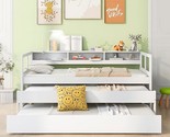Twin Xl Wood Daybed With 2 Trundles, 3 Storage Cubbies, 1 Light For Free... - $631.99