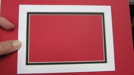 Picture Frame Mat 5x7 for 4x6  photo white with black liner SET OF 5 - £9.99 GBP
