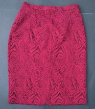 Textured Fuchsia Crinkle Fabric Pencil Skirt Fits Small 2 4 Classy - $4.95