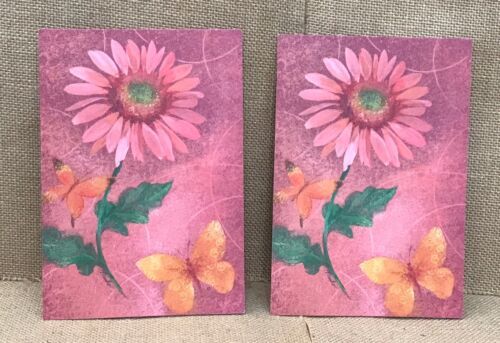 Hallmark Cards For The Cure 3 Panel Greeting Card Lot Flowers Butterflies - $5.94