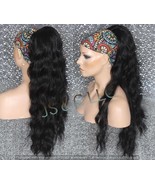 Black Silky Soft Full Ponytail Hairpiece with Body wavy Drawstring and C... - £37.36 GBP