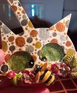 Whimsy Cat Polka Dot Mixed Media Wall Hanging Shelf Mantle Unique Handma... - €9,83 EUR