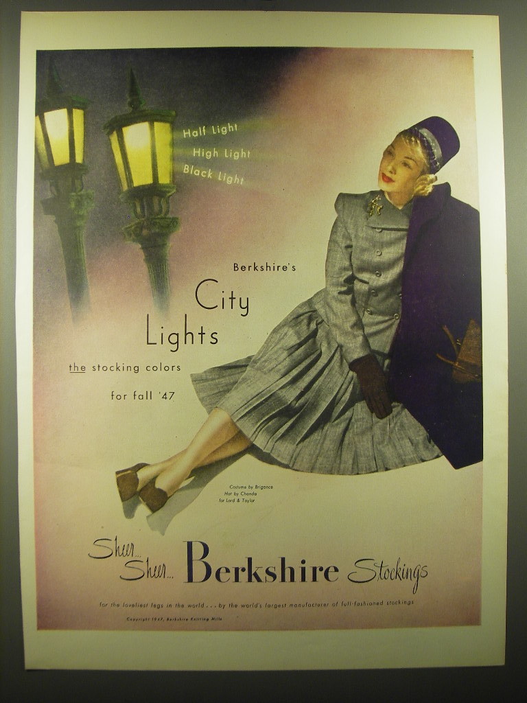 Primary image for 1947 Berkshire Stockings Ad - Costume by Brigance