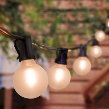 Led Globe String Lights, 25Ft Outdoor Porch Frosted Led Lights With 27 Shatterpr - £38.35 GBP