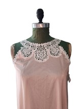 Vintage Odette Barsa Pink Nylon Semi Sheer Nightgown Floral Lace Bridal ... - $64.35