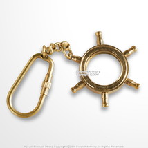 Handmade Brass Maritime Ship Navigation Sailing Wheel Keychain Nautical ... - $166.08 MXN