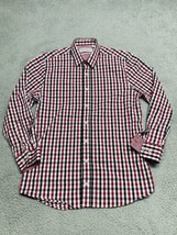 Nick Graham Everywhere Button Up Shirt Medium Mens Regular Long Sleeve Red Plaid - £11.58 GBP