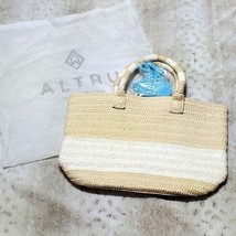 Altru Larger Cream and White Straw Tote Beach Summer Bag New With Tags - $31.35