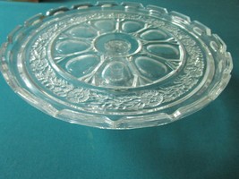 Depression Federal Glass Footed Cake Plate 6 X 12&quot; Raised Scalloped Edge - £50.42 GBP