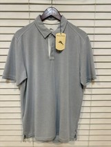 Men’s Tommy Bahama Sail Fish Blue Gray Short Sleeve Polo Shirt Large New - $39.57
