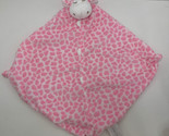 Angel Dear pink giraffe security blanket plush baby toy lovey head print... - $10.39