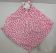 Angel Dear pink giraffe security blanket plush baby toy lovey head print spotted - £8.17 GBP