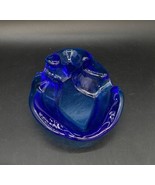 Rainbow Art MCM Heavy Art Glass Cobalt Blue Large Ashtray Dish - €30,95 EUR