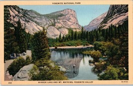 Mirror Lake and Mt Watkins Yosemite Valley California Postcard Posted 1940 - £11.63 GBP