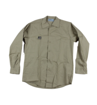 NOS Vtg 60s Rockabilly Mens Medium Long Sleeve Uniform Mechanic Shirt Khaki USA - £25.25 GBP